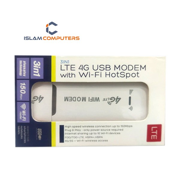 3 In 1 LTE 3G USB Modem With WiFi HotSpot
