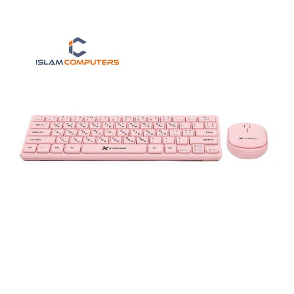 XTREME K911C WIRELESS COMBO USB-BANGLA 64KEYS + FN KEYS PINK KEYBOARD