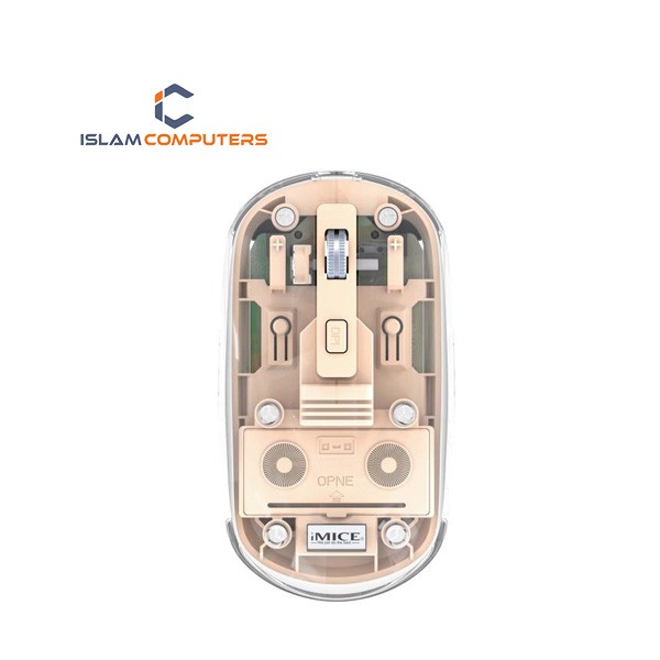 IMICE T400 4 Keys 1600DPI Dual-Mode Mouse Transparent Bluetooth Charging Wireless Silent Mice