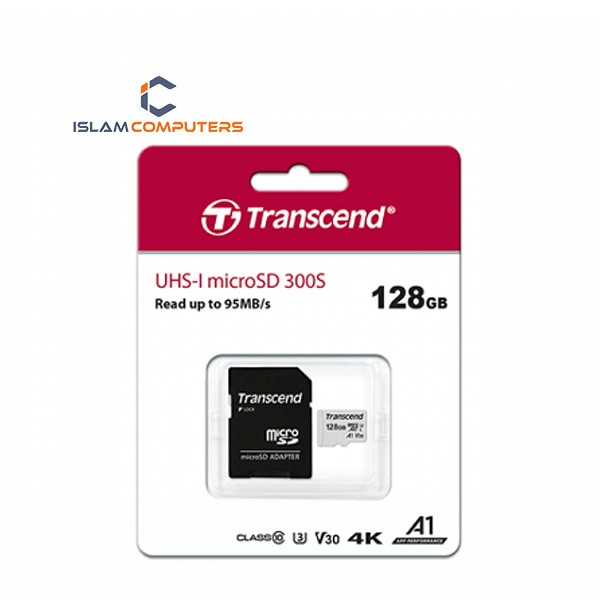 Transcend 128GB USD300S-A UHS-I U3A1 MicroSD Card