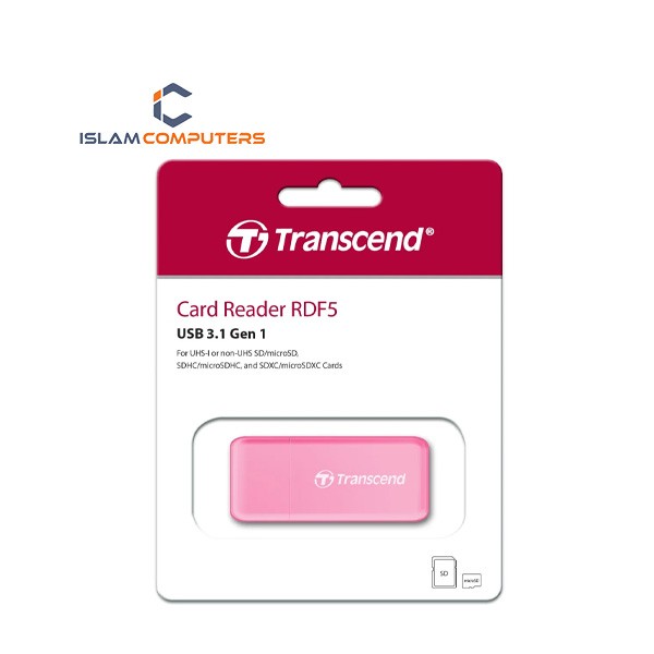 Transcend TS-RDF5R USB 3.1 Gen 1 Gen1 UHS-I SD Micro SD Card Reader Pink