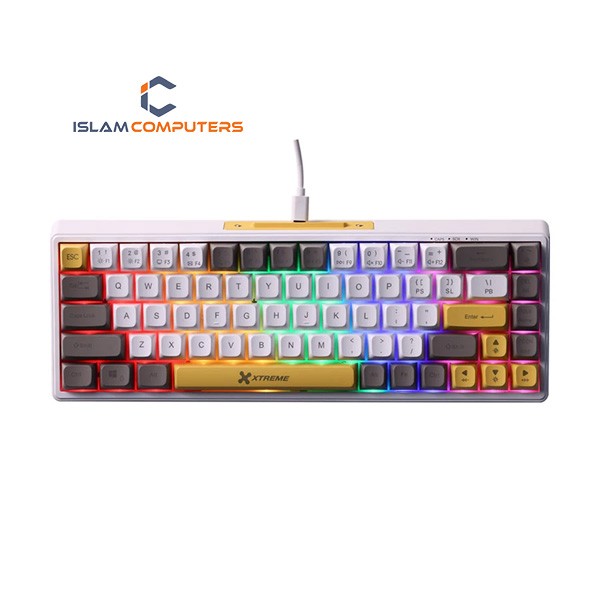 Xtreme KM71G Wired (Blue Switch) (Yellow+White+Grey) Mechanical Gaming Keyboard (White)