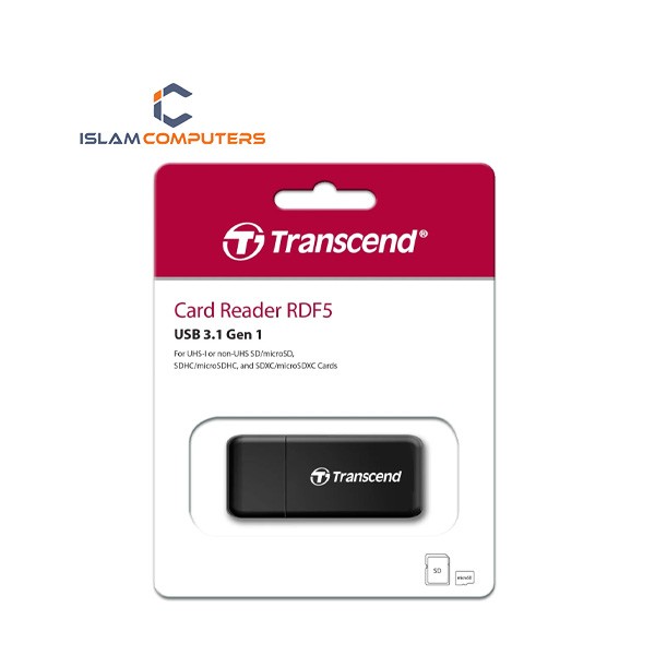 Transcend TS-RDF5K USB 3.1 Gen 1 Gen1 UHS-I SD Micro SD Card Reader Black