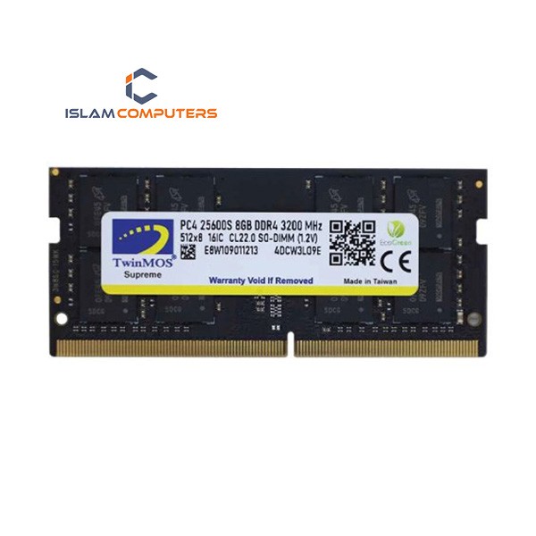 TwinMOS 8GB DDR4 3200Mhz SODIMM Laptop RAM MDD48GB3200N