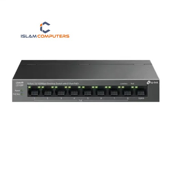 TP-Link LS109P 9-Port 10/100Mbps PoE Switch With 8-Port PoE+