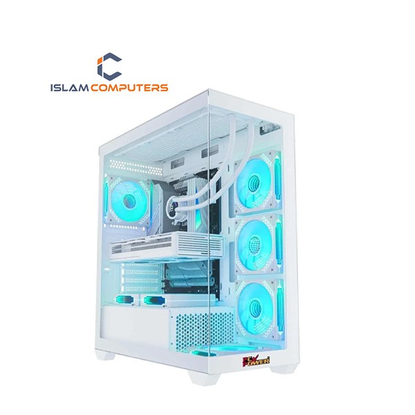 PC Power ICE TOWER ELITE PP-GS500 ATX Desktop Gaming Case (White)