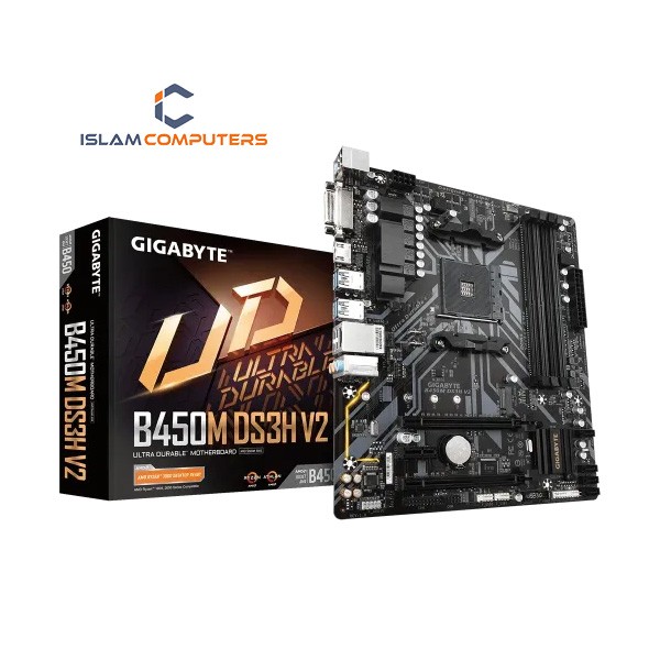 Gigabyte B450M DS3H V2 AMD AM4 Micro ATX Motherboard
